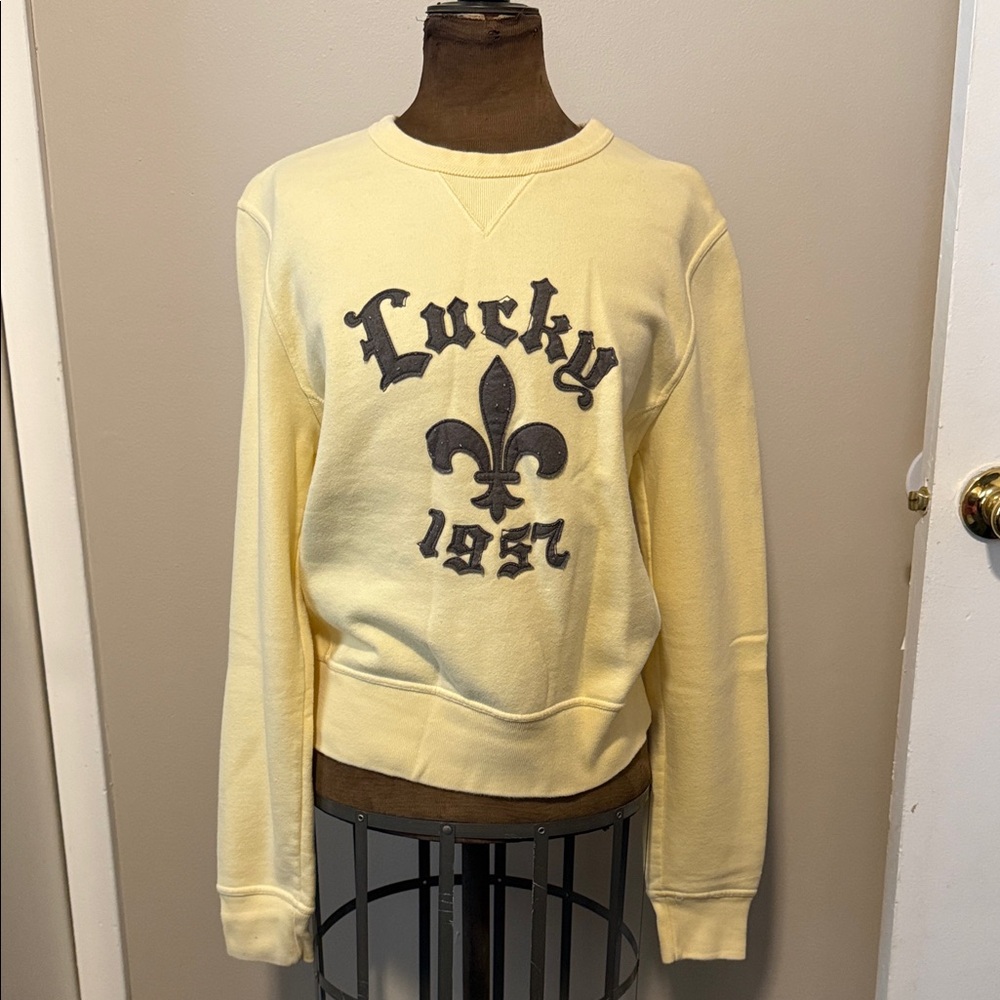 Lucky Brand Women's Soft Yellow Crew Neck Sweater